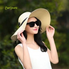 summer straw hat women big wide brim beach hat sun hat foldable sun block UV  eb-16589161